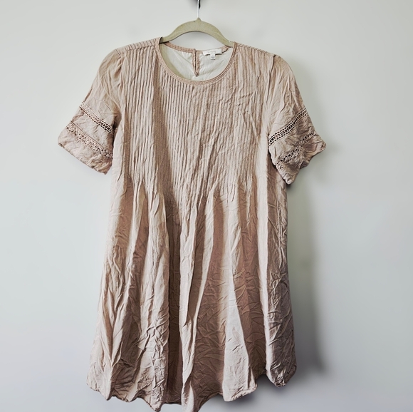 Wilfred Sonore Peasant Dress Size XS Light Pink Lace Detail Short Sleeve - Picture 2 of 5
